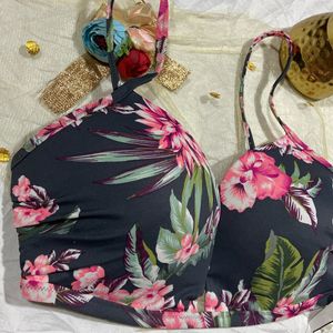 Floral Printed Bikini Bra