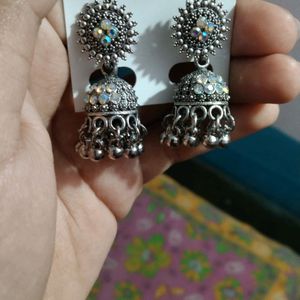 One Woman Oxidized Earrings And Stones Earring
