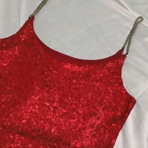 Red Glitter Partywear Top ✨