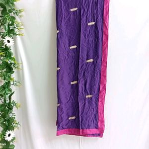 🎉50% OFF🎉Golden Zari Leaf Work Purple Dupatta