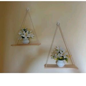 Macrame Hanging Wood Decoration