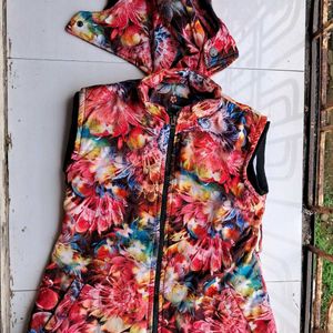 Floral Print Half Jacket