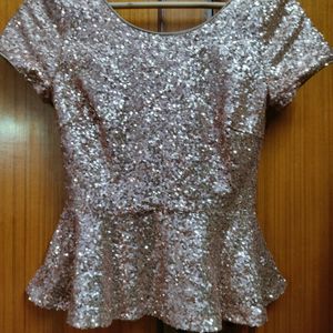 New Forever 21 Sequin Peplum Top