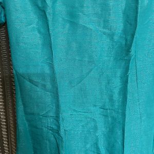 Sea Green Kurta With Silver Self fabric embroidery