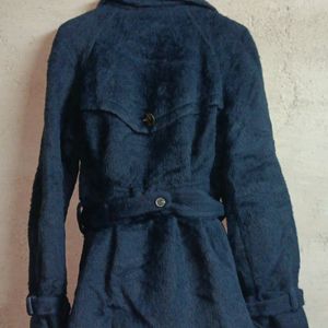 Women's Short Fur Coat Blue Jacket