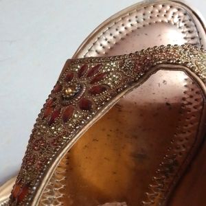 Golden Heels With Diamond Work