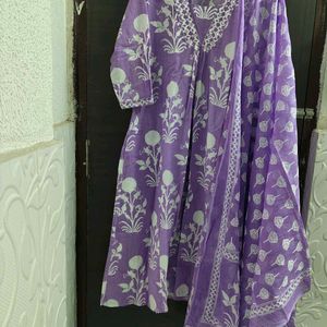 New Unused PureCotton Aline Kurti Plazzo Dupatta