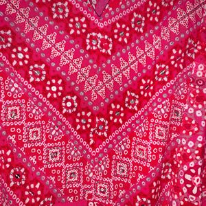 Biba Bandhani Pink Kurta XL