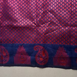 Heavy Weaving Reach Pallu And Border Banarasi Sari