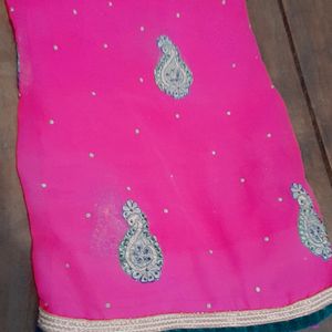 New embroidery Jari work saree