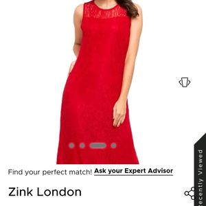 Zink London Womens Red Lace Maxi Dress