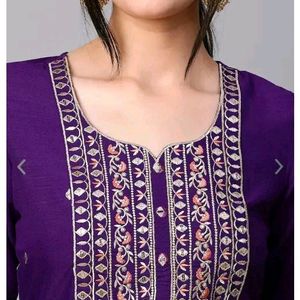 New Purple Straight Kurta Set