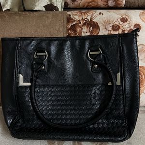 Black Leather Hand Bag