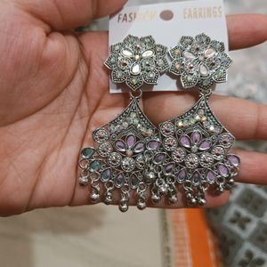 silver colour earring