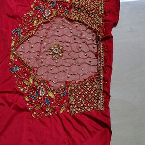 Saree With Maggam Work Blouse