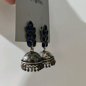 Rangriti Silver Jhumkas