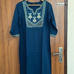 Stylish Aqua Blue Kurta For Women