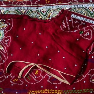 Red Heavy Work Chundri Saree | Jaipur