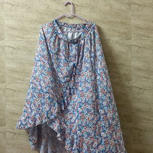 Flower Print Long Skirt