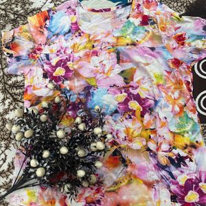 multi color floral top