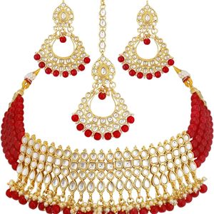 Gold Plated Kundan Choker Necklace Set