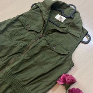 Denim Playsuit Olive Green 🫒