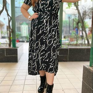 Imported High'low Front Open Dress