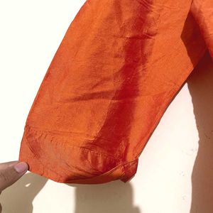 Silk Imported Orange Shirt By SLB