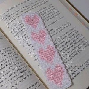 PRICE DROP Crochet Heart Bookmark