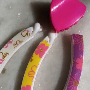 Combo Hair Accessories 3 Banana Clip Clature.