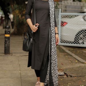 Black kurti with dupatta