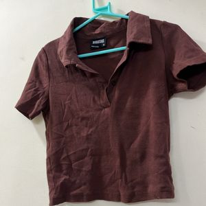 Bonkers Corner Brown Polo Top