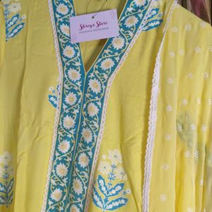 Lime Colour Kurta Set With Dupatta