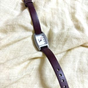 Sonata Maroon Belt Watch