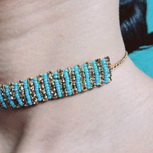 Ethnic Blue Neck Choker