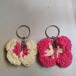 Butterfly Crochet Keychains Set Of 2