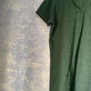 Green V Neck T Shirt