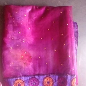 Beutiful Purple Net Saree 💟