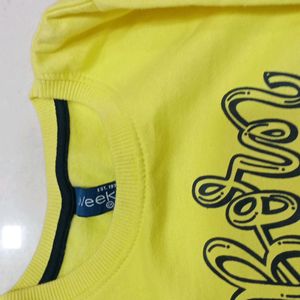 Weekend Girls Yellow Sweatshirt For Ages 7 - 9