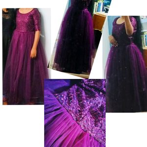 Purple 💜 Colour Beautiful Net Gown