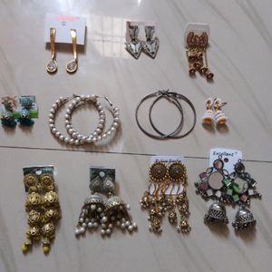 Combo Of 11 Earrings With Freebie