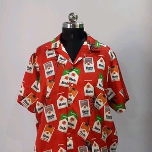 UNISEX Bright Red Funky prints Shirt