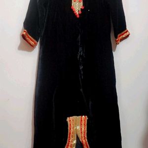 Black Velvet Party Wear Kurti For 34 Bust