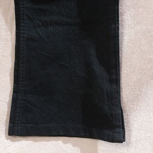 Korean Black Cotton Floral Jean