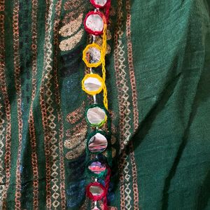 Green embroidery dupatta