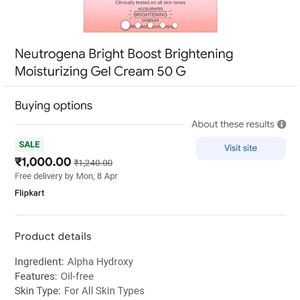 Neutrogena Bright Boost Gel