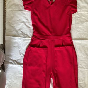 Party Wear Jump Suit Magenta