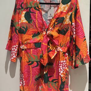 Sassafras Floral Front Tie Know Jumpsuit