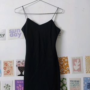 Black V Neck Mini Dress