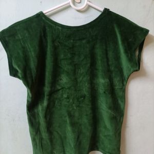 Green Velvet Top